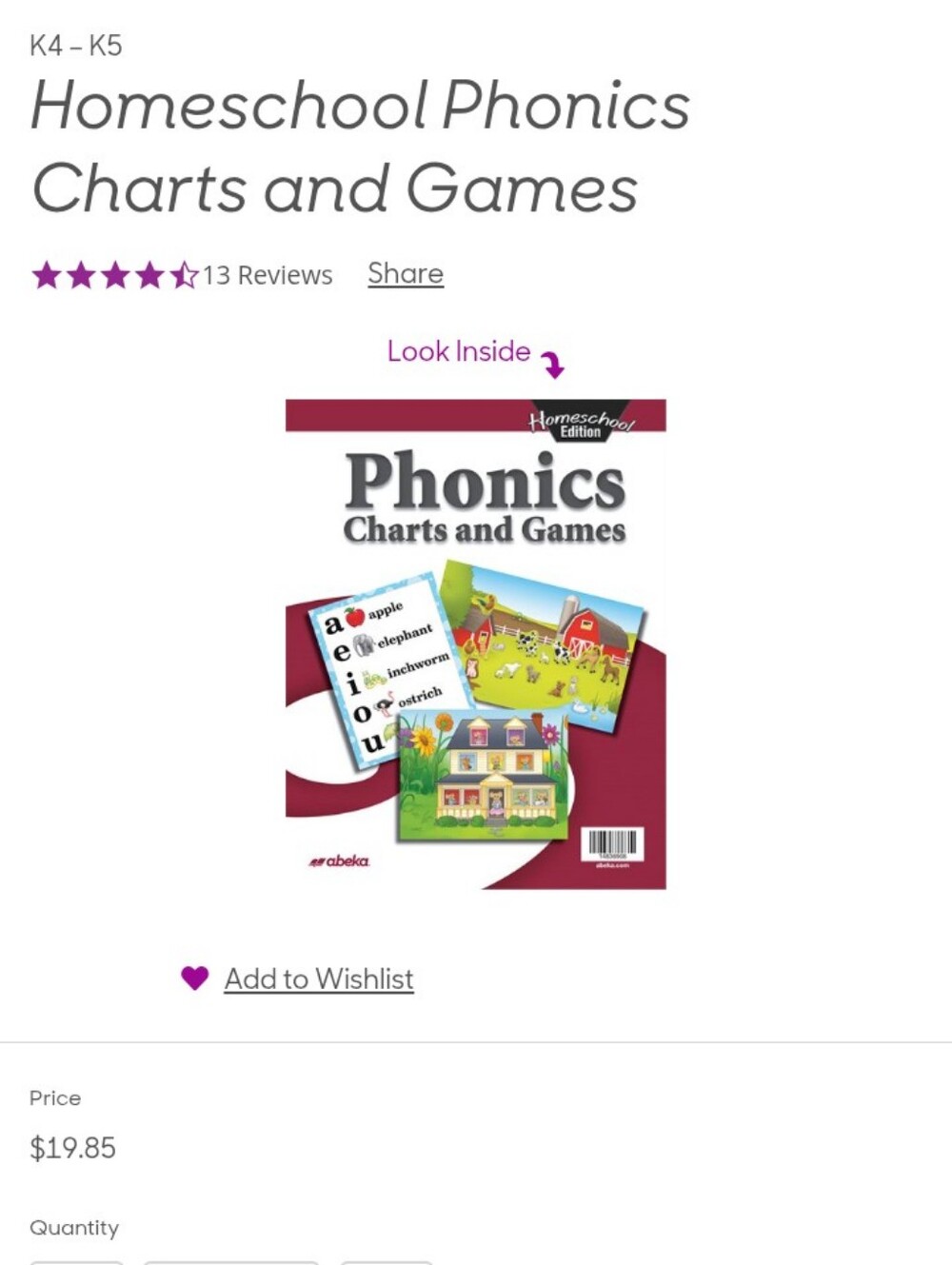 Abeka K5 Charts And Games - Picture 9 of 9
